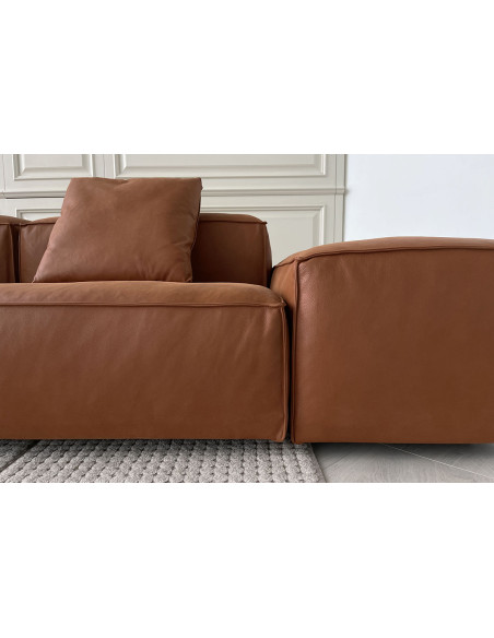 Canapé Extrasoft en cuir marron (Offre Expo) Living Divani - 3
