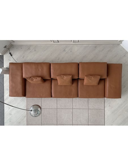 Extrasoft Brown Leather Sofa (Expo Offer) Living Divani - 5