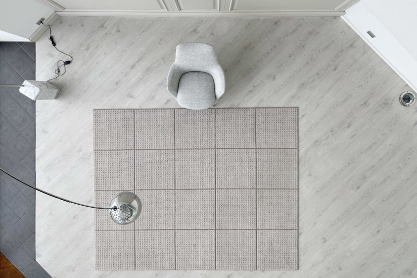 Poltrona Caratos in tessuto grigio melange  - 5