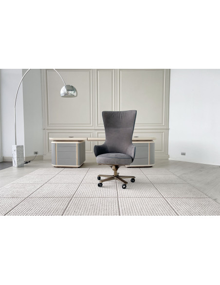 Fauteuil de Direction Genius en cuir bleu (Offre Expo) Giorgetti - 1