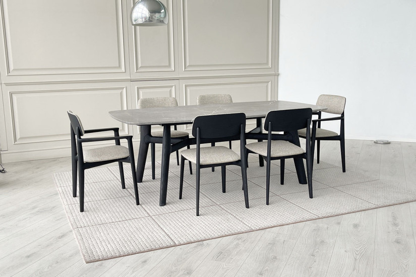 Table Curve en marbre gris (Offre Expo) Poliform - 2
