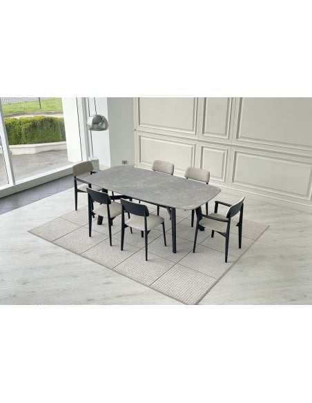 Table Curve en marbre gris (Offre Expo) Poliform - 4