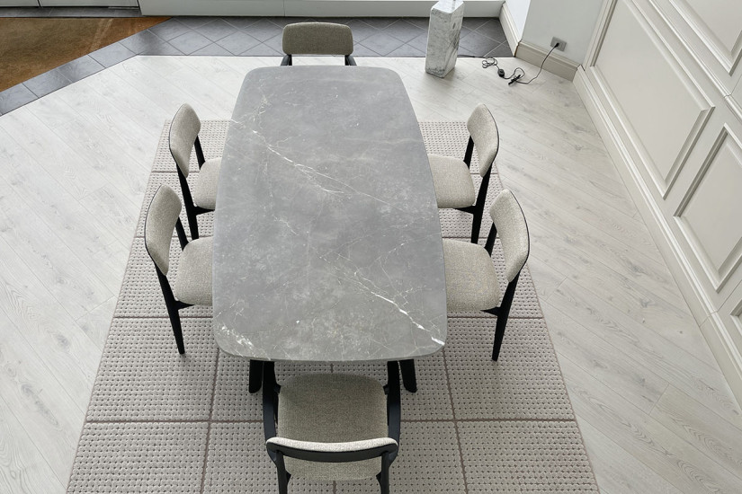Curve Grey Marble Table (Expo Offer) Poliform - 5