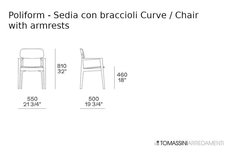 Sedia Curve con braccioli (Offerta Expo) Poliform - 8