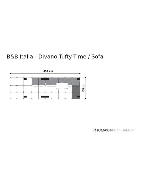 Tufty-Time Ecru and Brown Sofa (Expo Offer) B&B Italia - 4