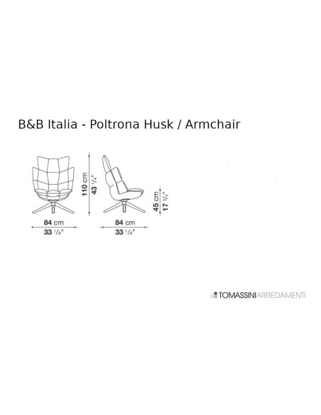 Fauteuil Husk en tissu gris (Offre Expo) B&B Italia - 6