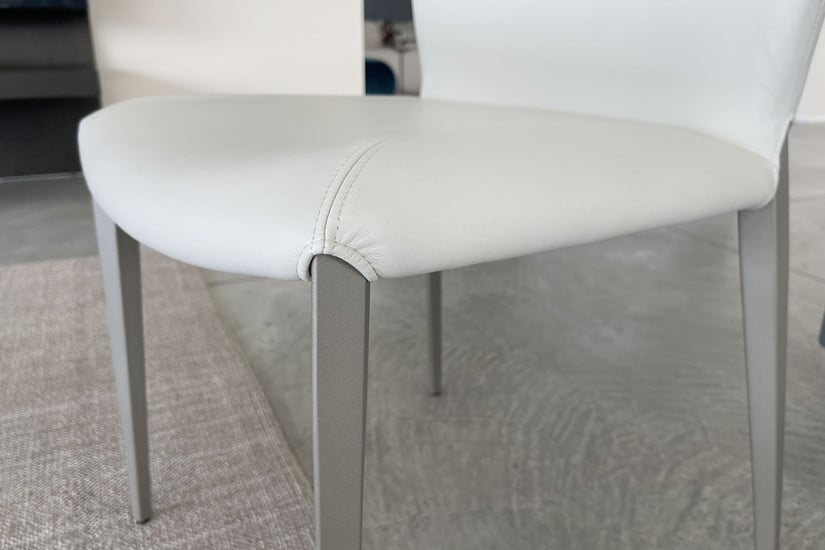 Sedia Nancy in pelle grigia Cattelan Italia - 7