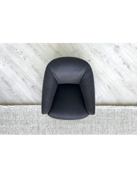 Santa Monica Anthracite Leather Armchair (Expo Offer) Poliform - 5