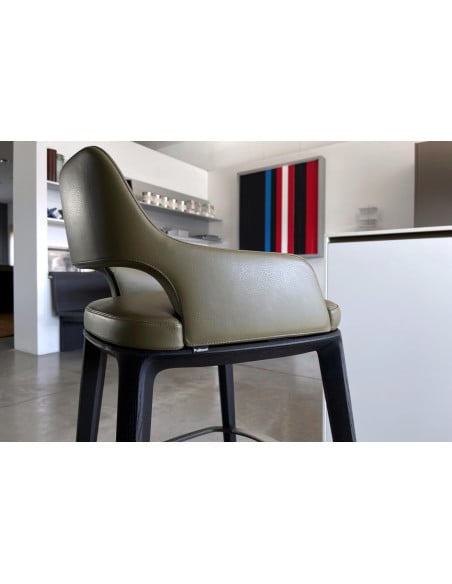 Sophie Light Green Leather Stool (Expo Offer) Poliform - 5