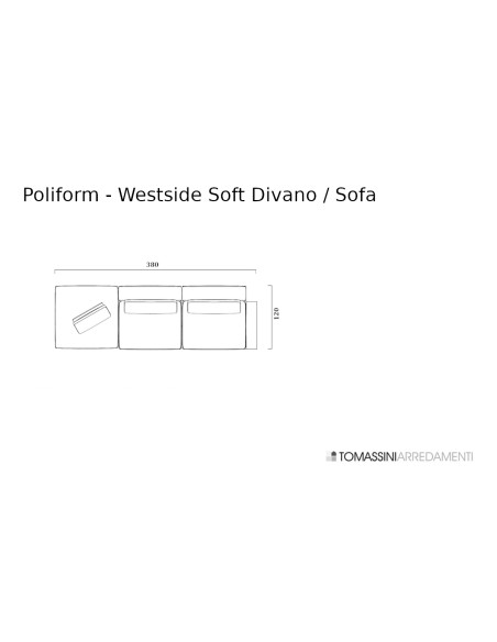 Westside Soft Ivory Fabric Sofa (Expo Offer) Poliform - 9