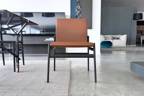 Chaise Ipanema en cuir marron (Offre Expo) Poliform - 6 2