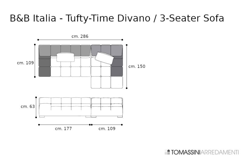 Canapé Tufty-Time en tissu blanc (Offre Expo) B&B Italia - 9