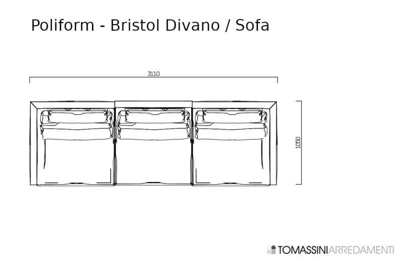 Bristol Grey Fabric Sofa (Expo Offer) Poliform - 7