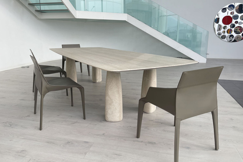 Monolith Travertine Table (Expo Offer) Poliform - 5