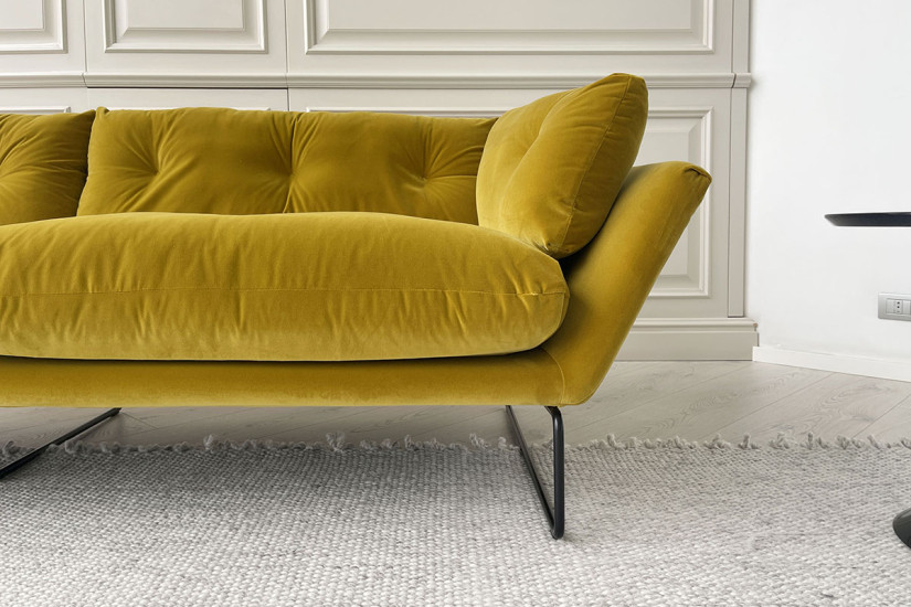 New York Suite Yellow Velvet Sofa (Expo Offer) Saba - 3