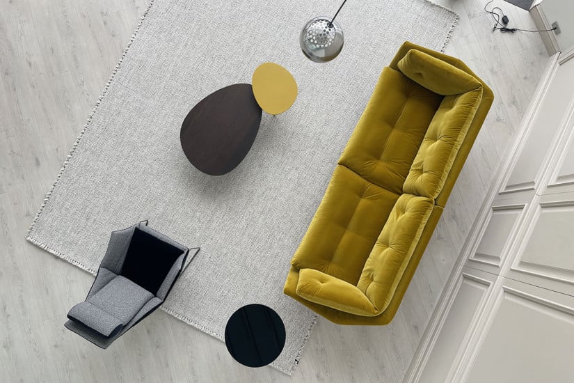New York Suite Yellow Velvet Sofa (Expo Offer) Saba - 6