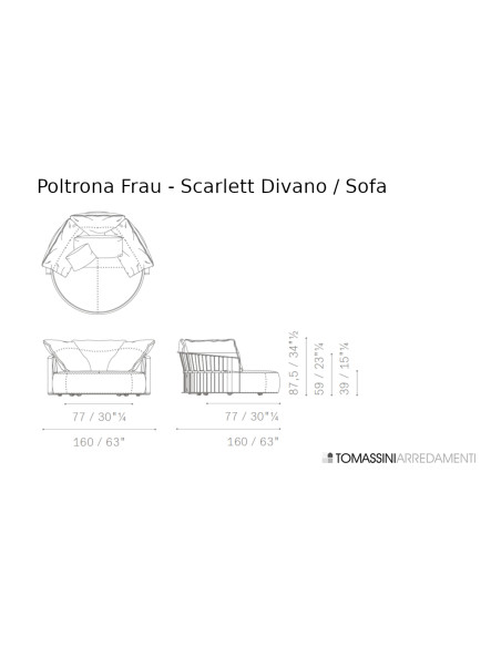 Scarlett Grey Leather Round Sofa (Expo Offer) Poltrona Frau - 9