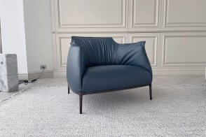 Poltrona Archibald Large in pelle blu (Offerta Expo) Poltrona Frau - 8 2