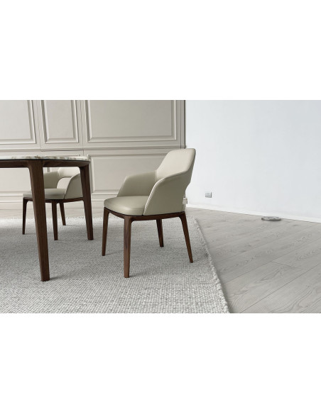 Sophie Lite Beige Leather Chair (Expo Offer)  - 2