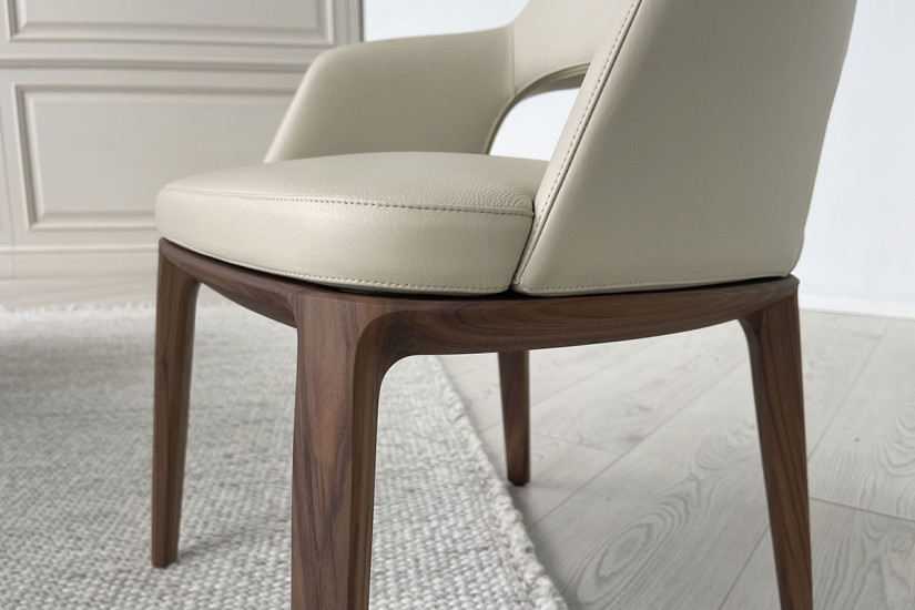 Sedia Sophie Lite in pelle beige (Offerta Expo)  - 4