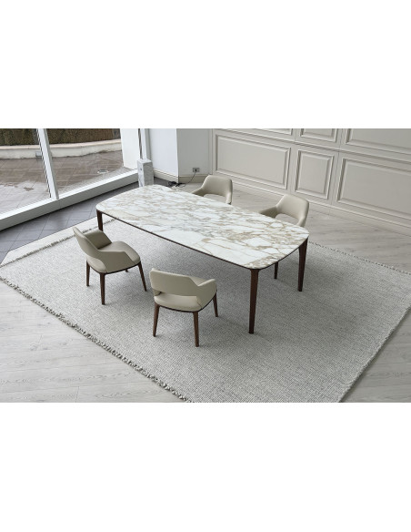 Sedia Sophie Lite in pelle beige (Offerta Expo)  - 6