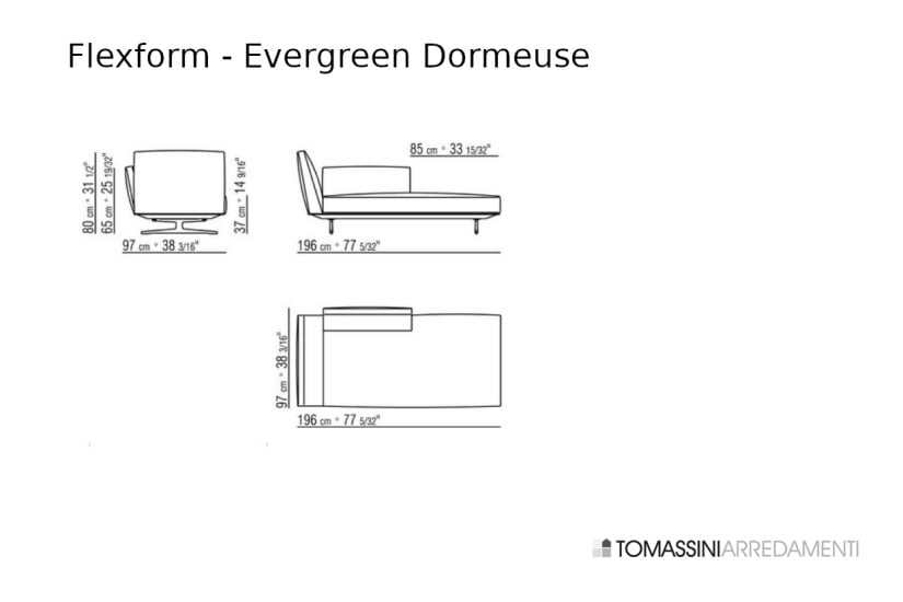 Dormeuse Evergreen in tessuto bianco (Offerta Expo) Flexform - 8