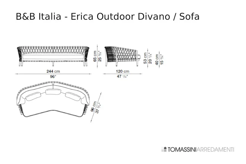Canapé d'extérieur Erica rayé (Offre Expo) B&B Italia Outdoor - 7