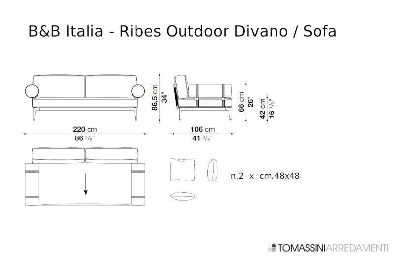 Canapé d'extérieur Ribes rayé B&B Italia Outdoor - 7