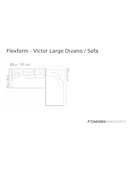 Victor Large Brown Sofa (Expo Offer) Flexform - 9