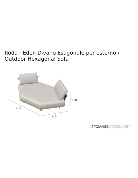 Canapé d'extérieur hexagonal Eden blanc Roda - 8