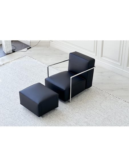 Fauteuil A.B.C. noir et pouf (Offre Expo) Flexform - 1