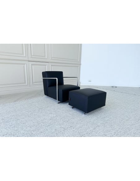 Poltrona A.B.C. nera e pouf (Offerta Expo) Flexform - 4