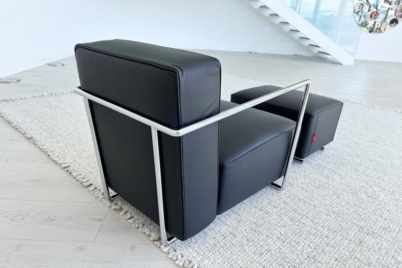 Fauteuil A.B.C. noir et pouf (Offre Expo) Flexform - 6