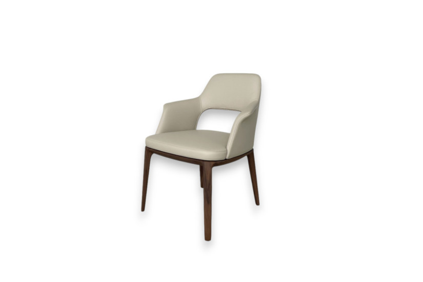 Chaise Sophie Lite en cuir beige (Offre Expo) - Poliform