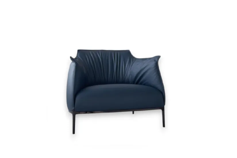 Poltrona Archibald Large in pelle blu (Offerta Expo) Poltrona Frau - 8