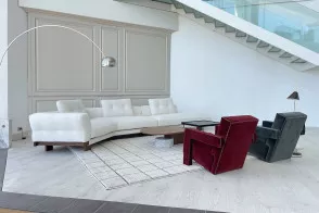 Sengu White Fabric Sofa (Expo Offer) Cassina - 5 2