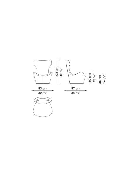Grande Papilio Armchair in purple (Expo Offer)