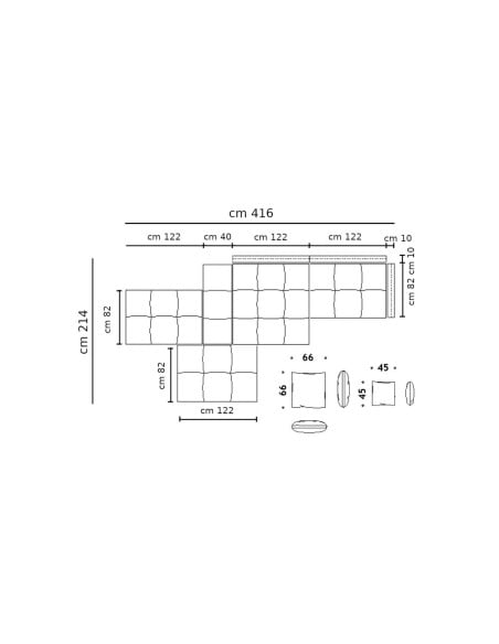 Divano Pixel composizione da 4 elementi (Offerta Expo) Saba - 6